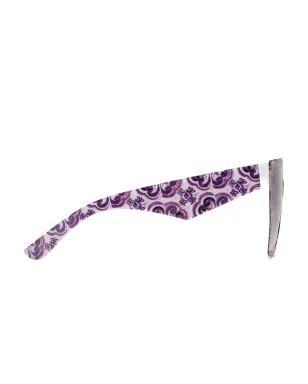 Dolce & Gabbana Eyewear マイオリカ スクエアフレーム サングラス パープル - サムネイル3