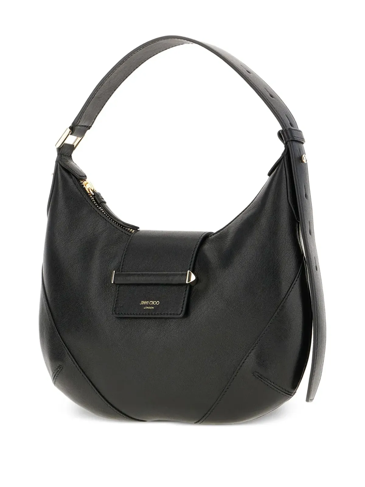 Jimmy Choo クレセントレザーショルダーバッグ ブラック - 画像3