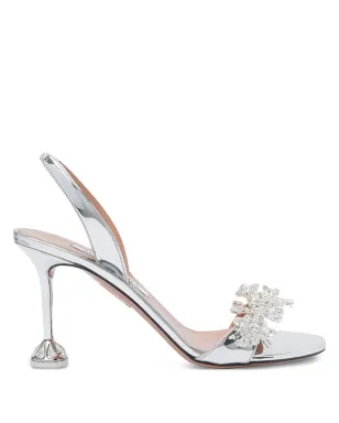 Aquazzura クリスタルエンブリッシュド・スリングバックサンダル（シルバー） - サムネイル1