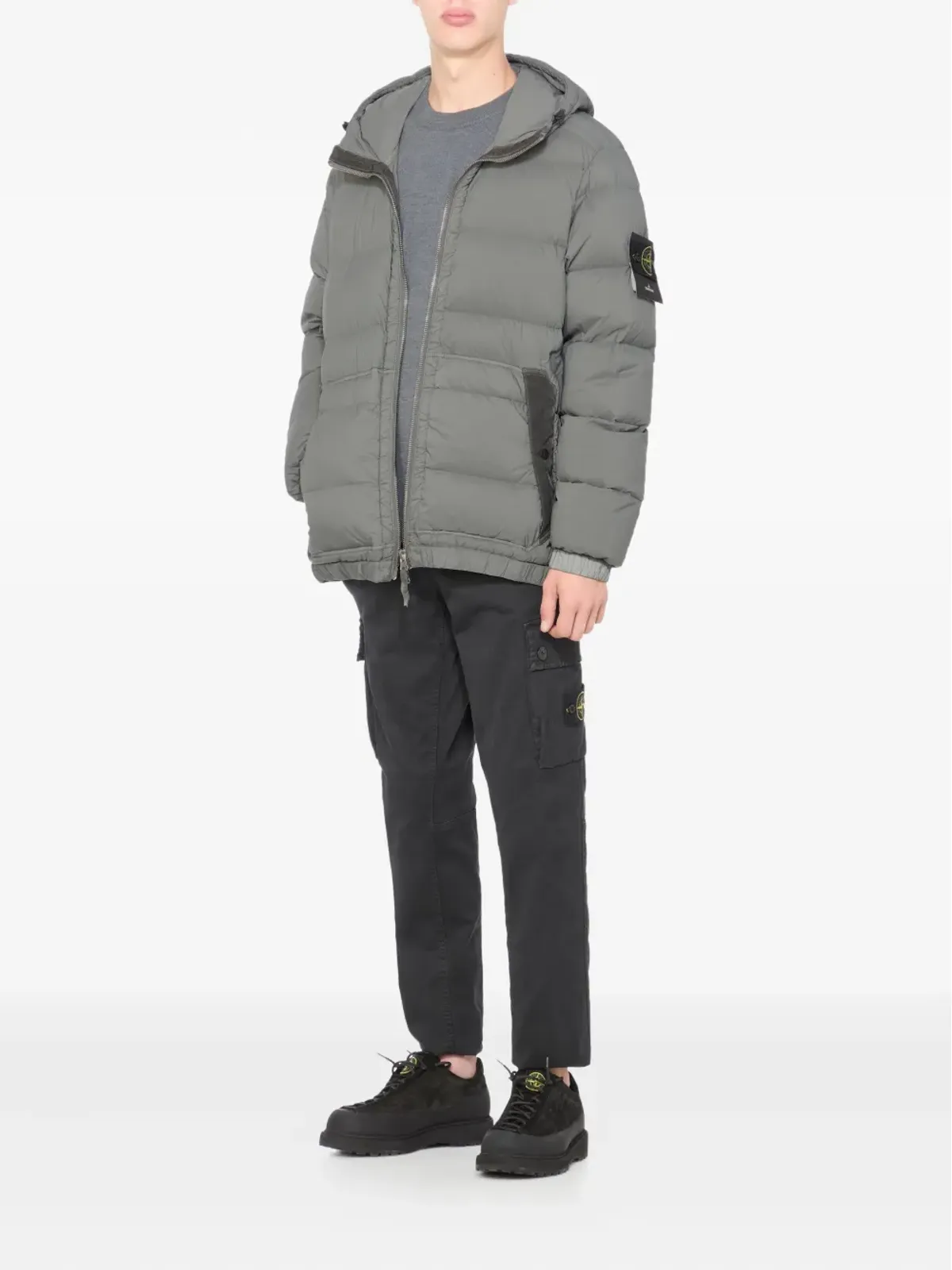 Stone Island フード付きシームレス トンネル ナイロン ダウンジャケット - 画像2
