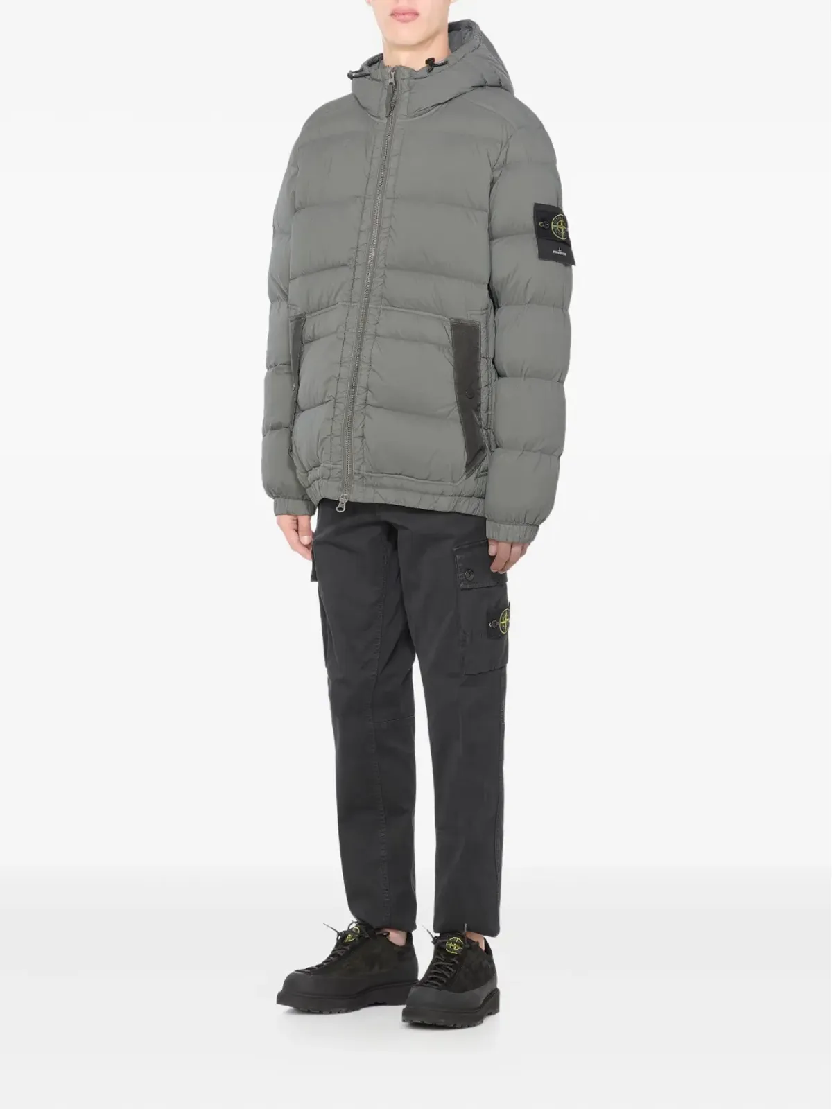 Stone Island フード付きシームレス トンネル ナイロン ダウンジャケット - 画像3