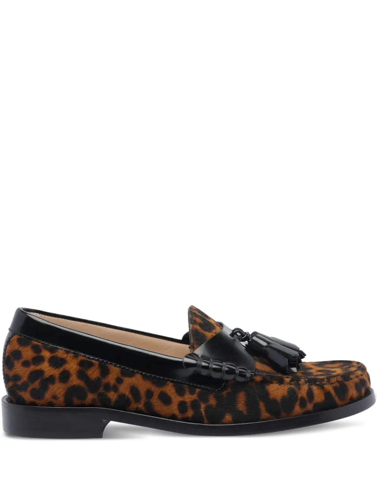 Stuart Weitzman タッセル付きレオパード柄ローファー - 画像1