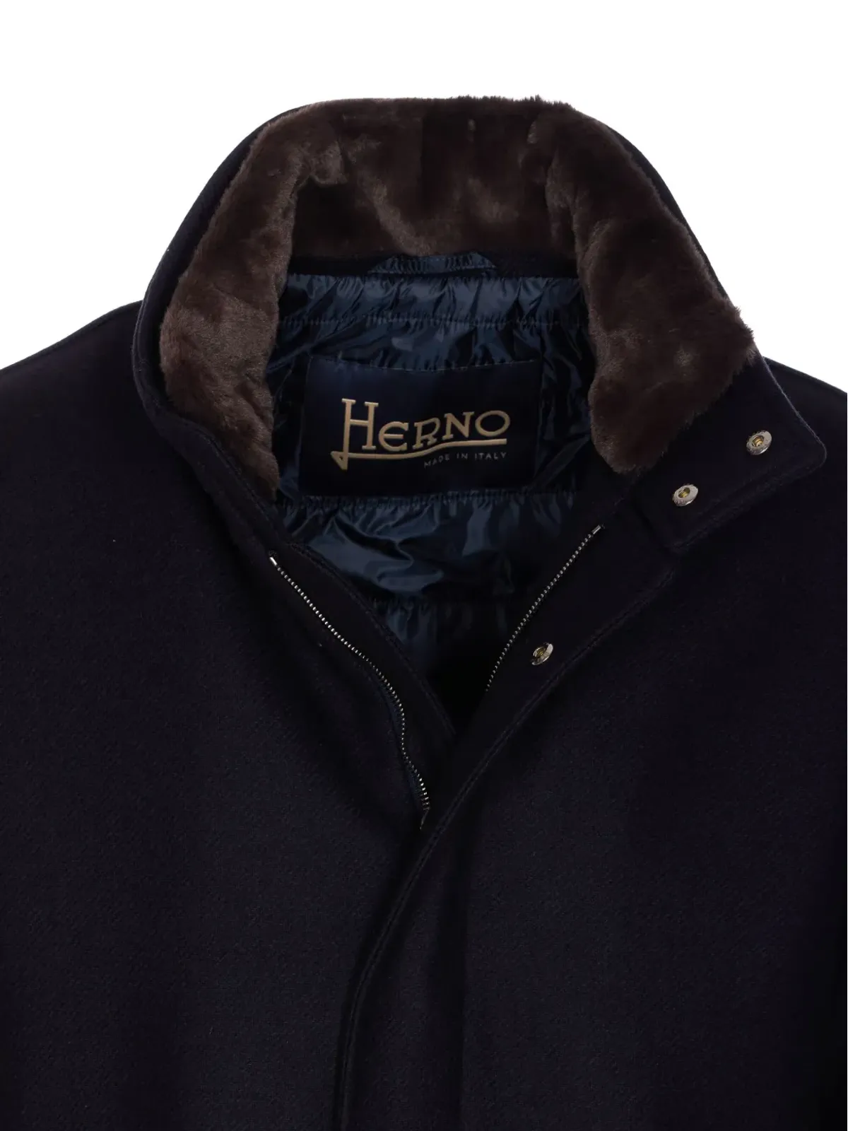 Herno シアリングカラー ジップアップコート - 画像3