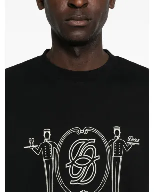 Drôle De Monsieur ルームサービス風プリント コットン Tシャツ - サムネイル4