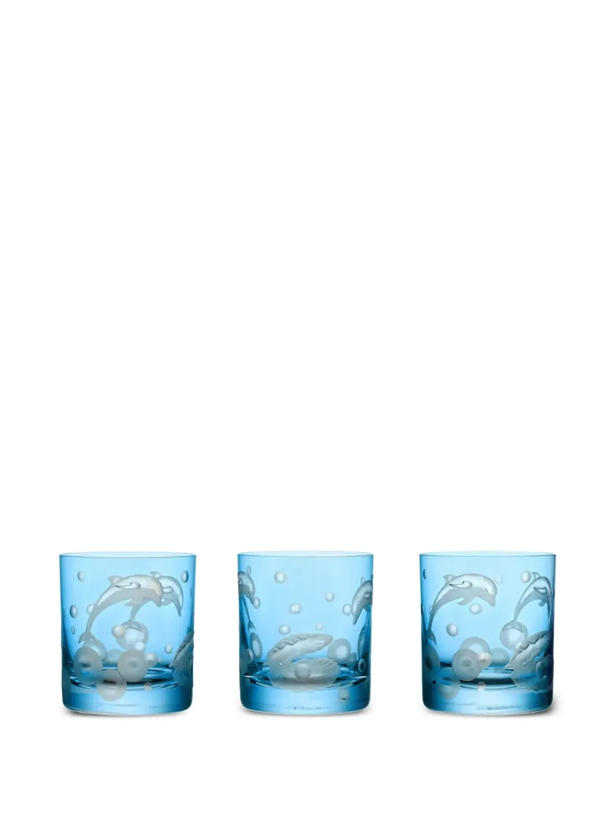 Artel Flights of Fantasy Dolphins in Sky with Pearls-motif glass - Blue - 画像2