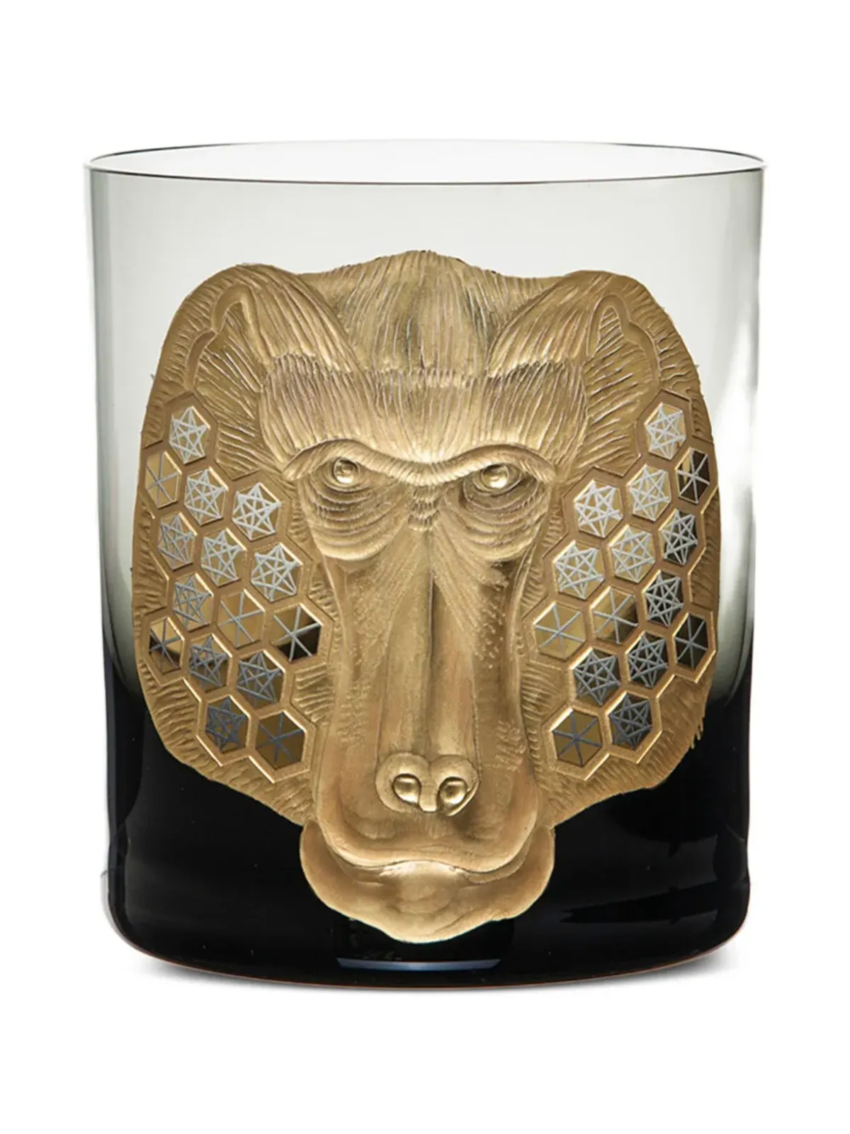 Artel African Safari baboon-head geometric glass - Grey - 画像1