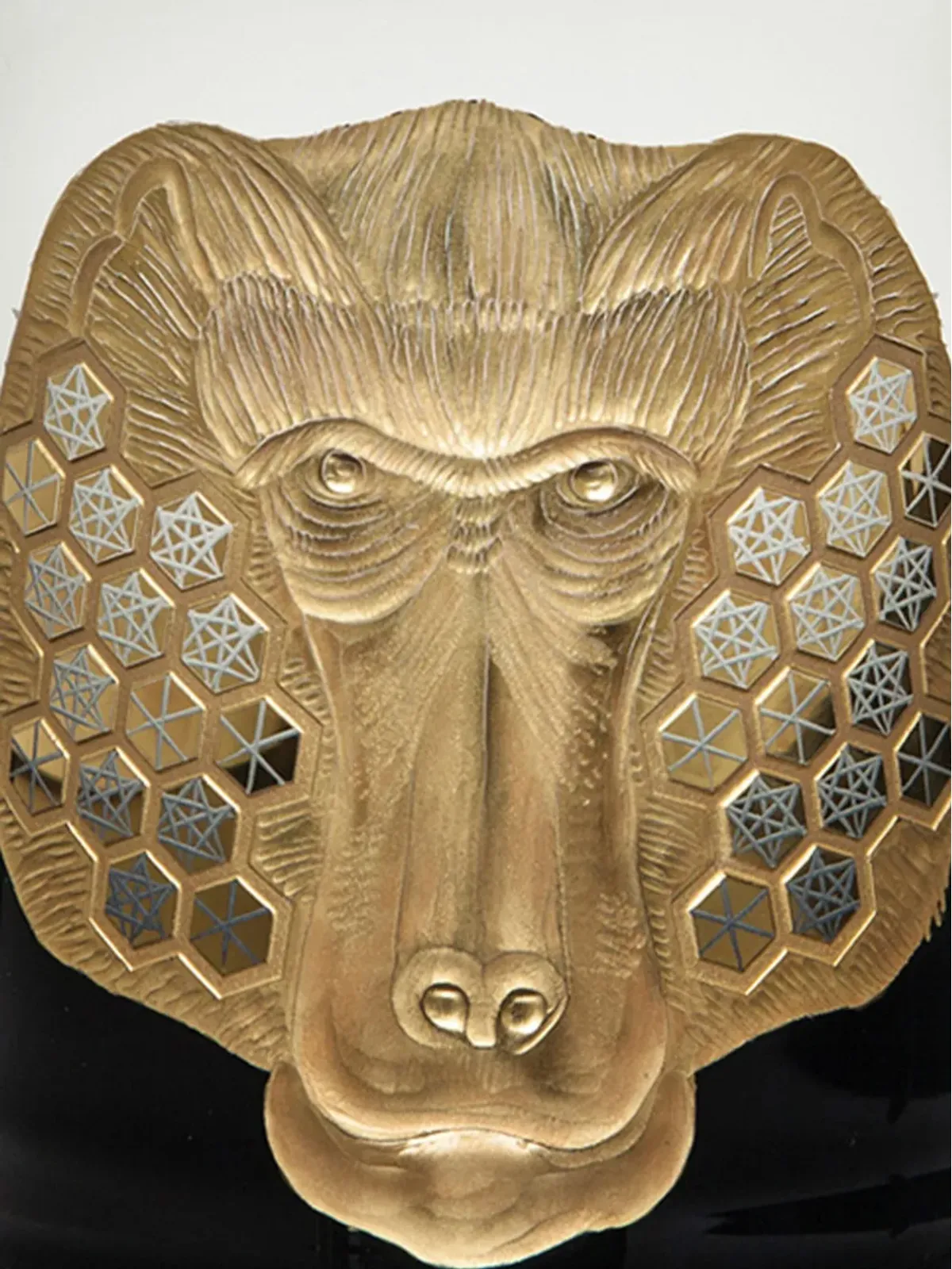 Artel African Safari baboon-head geometric glass - Grey - 画像2