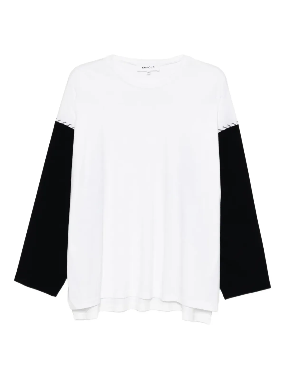 Enföld contrast-colour top - White - 画像1