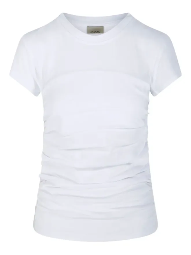 MARANT ÉTOILE MARANT ÉTOILE gathered short-sleeve T-shirt - Whiteの商品画像