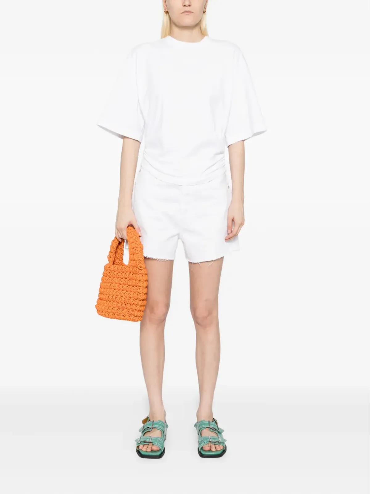 AGOLDE Shari cotton T-shirt - White - 画像2