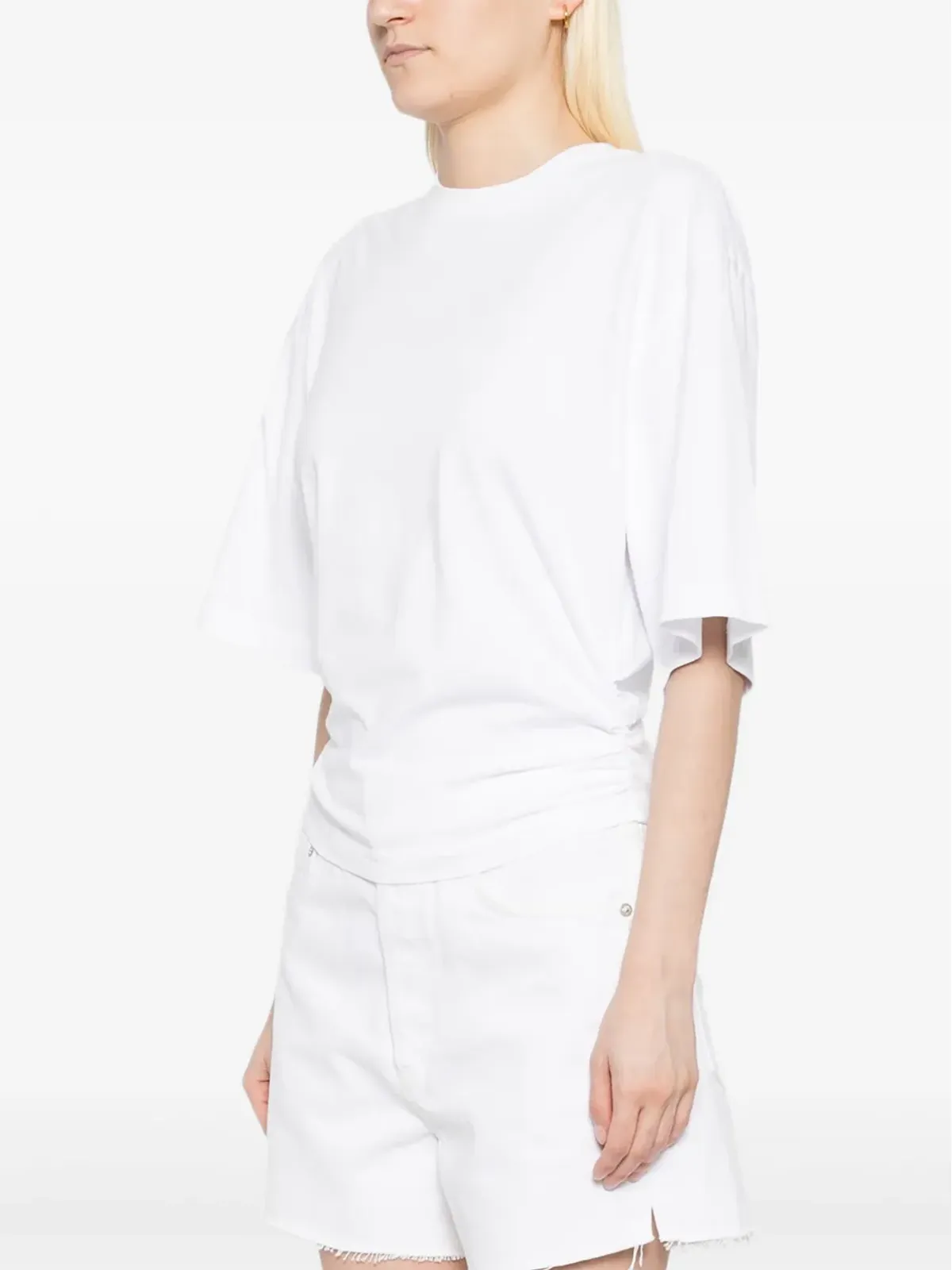 AGOLDE Shari cotton T-shirt - White - 画像3