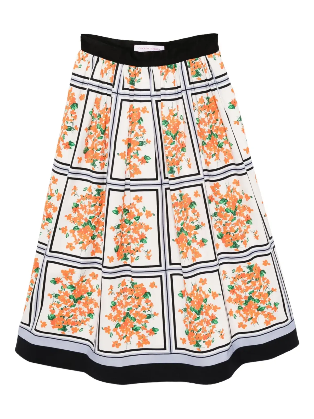 Carolina Herrera 花柄プリント ミディスカート - White - 画像1
