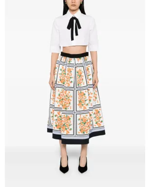 Carolina Herrera 花柄プリント ミディスカート - White - サムネイル2