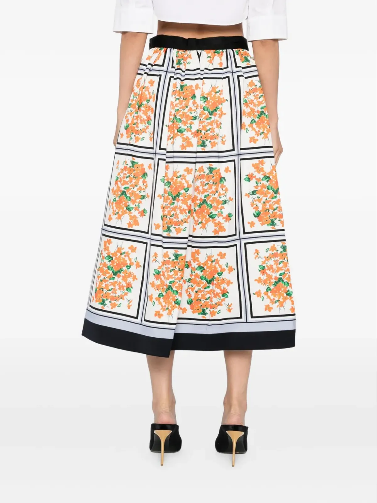 Carolina Herrera 花柄プリント ミディスカート - White - 画像4