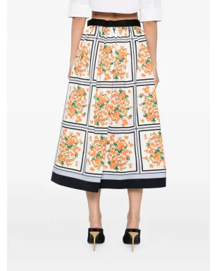 Carolina Herrera 花柄プリント ミディスカート - White - サムネイル4