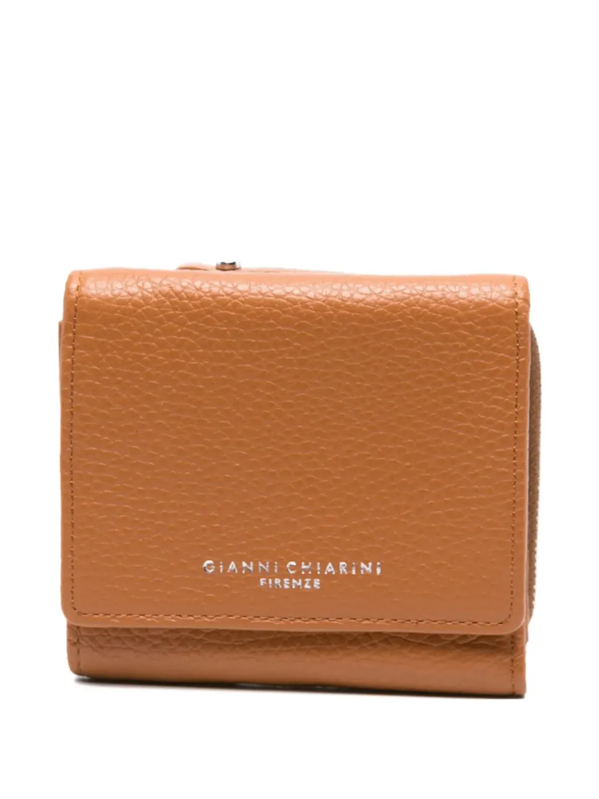 GIANNI CHIARINI グレインレザー ジップウォレット ブラウン - 画像1