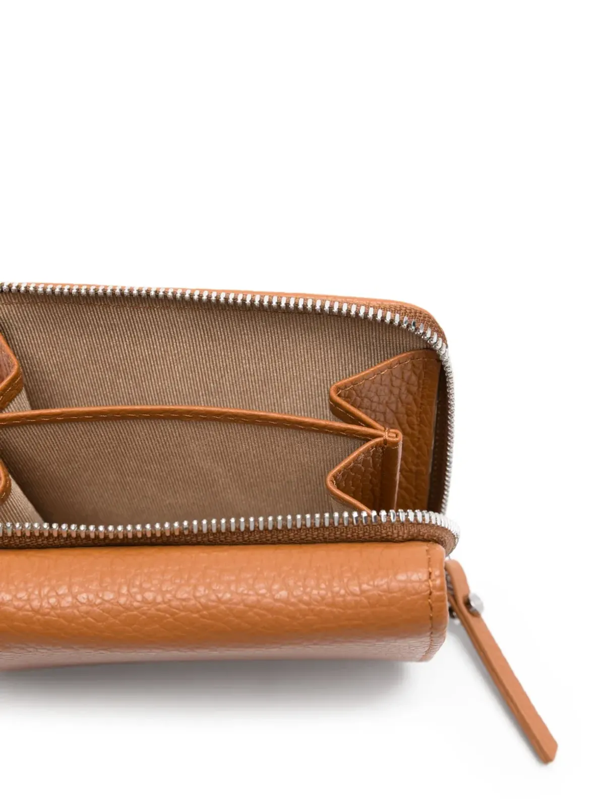 GIANNI CHIARINI グレインレザー ジップウォレット ブラウン - 画像3