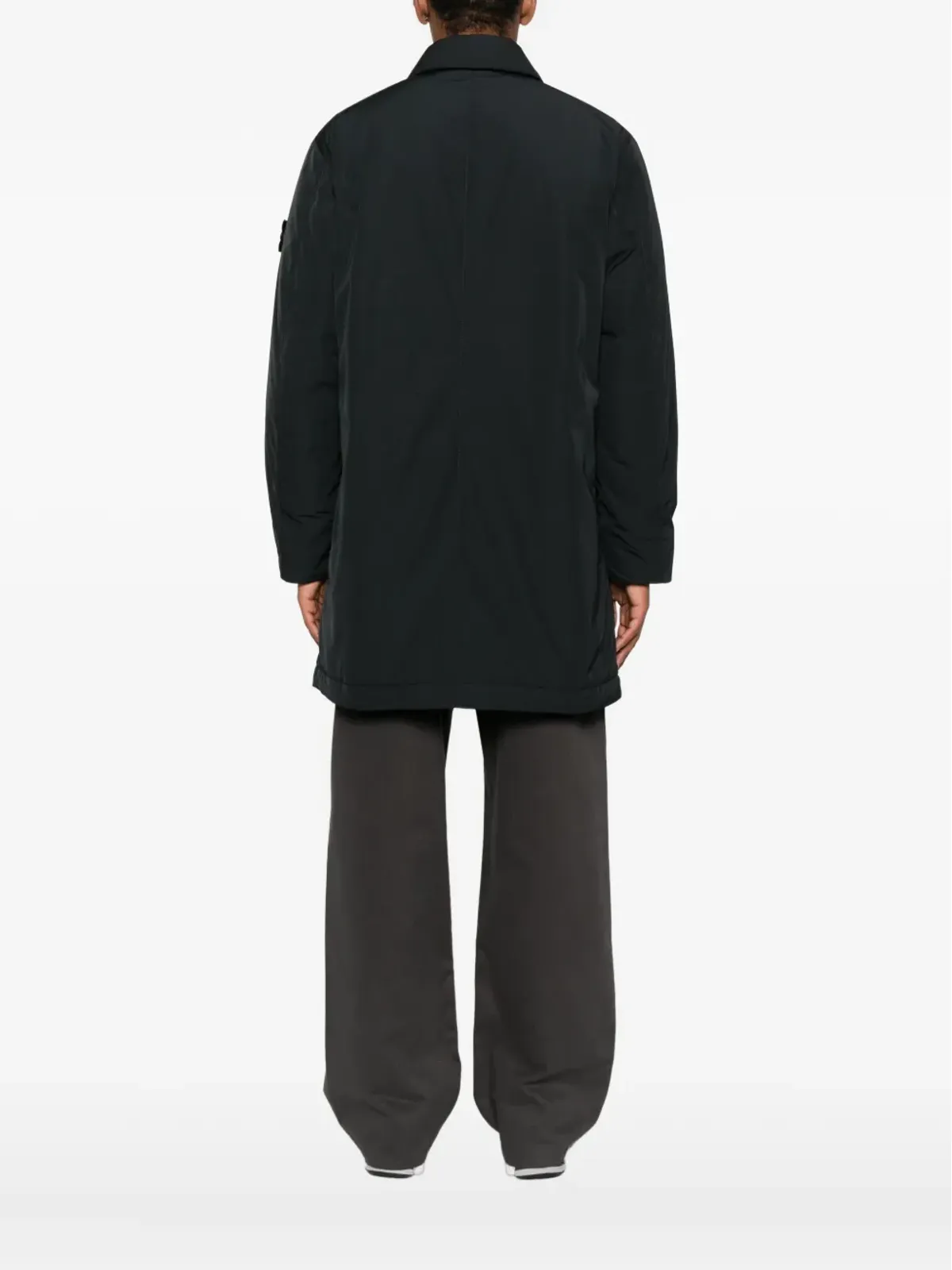 Stone Island パッチポケット付きリサイクルポリエステル コート ブラック - 画像4
