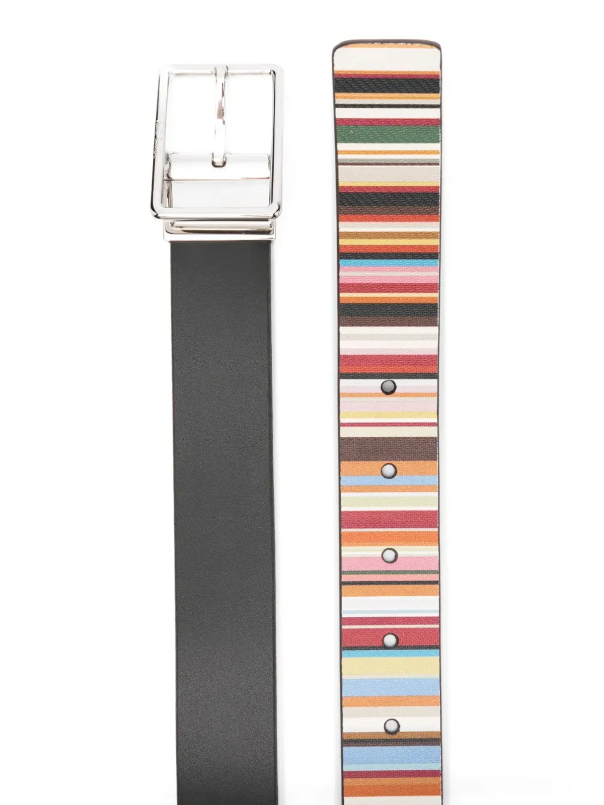 Paul Smith ストライプ柄リバーシブルレザーベルト - 画像2