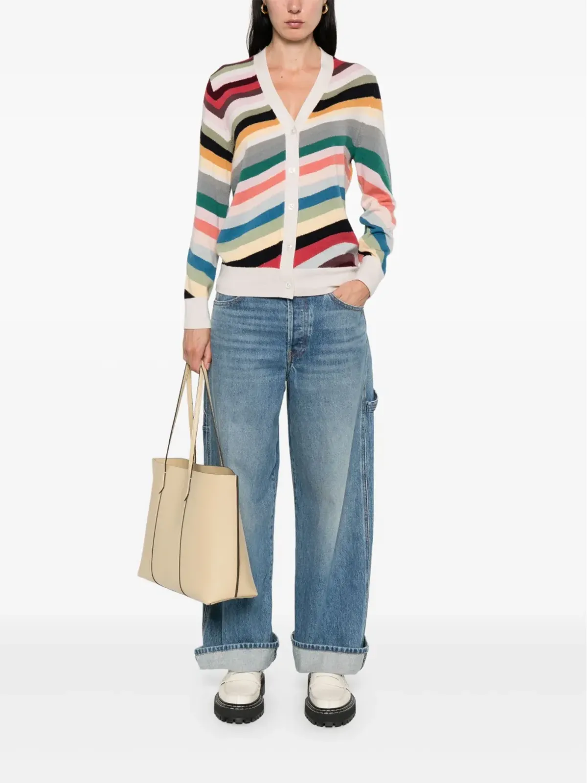 PS Paul Smith ストライプウェーブカーディガン - 画像2