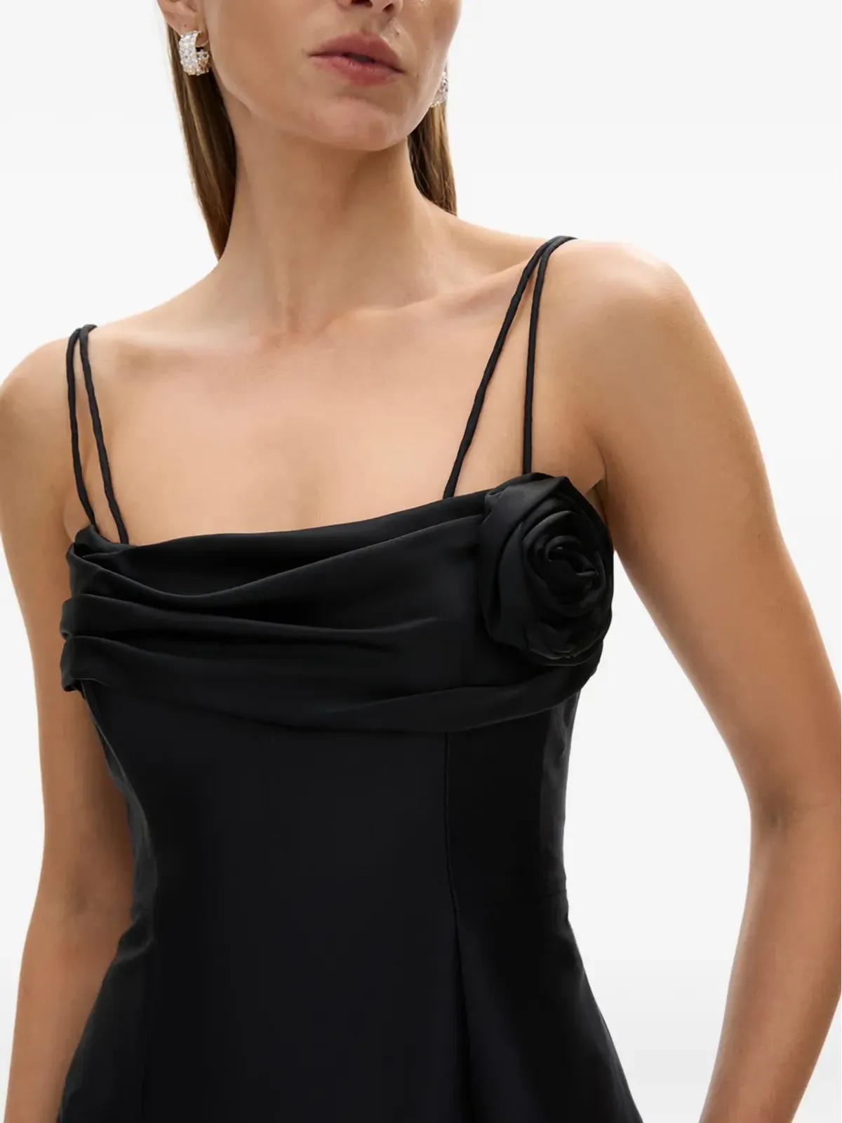 Rachel Gilbert Sawyer rose-embellished mini dress - Black - 画像5