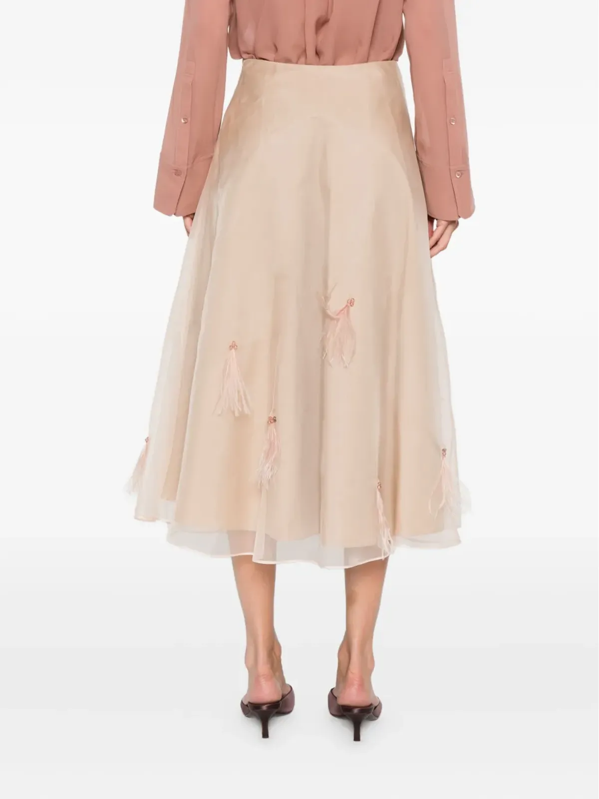 Dorothee Schumacher 羽毛装飾のチュールスカート - 画像4