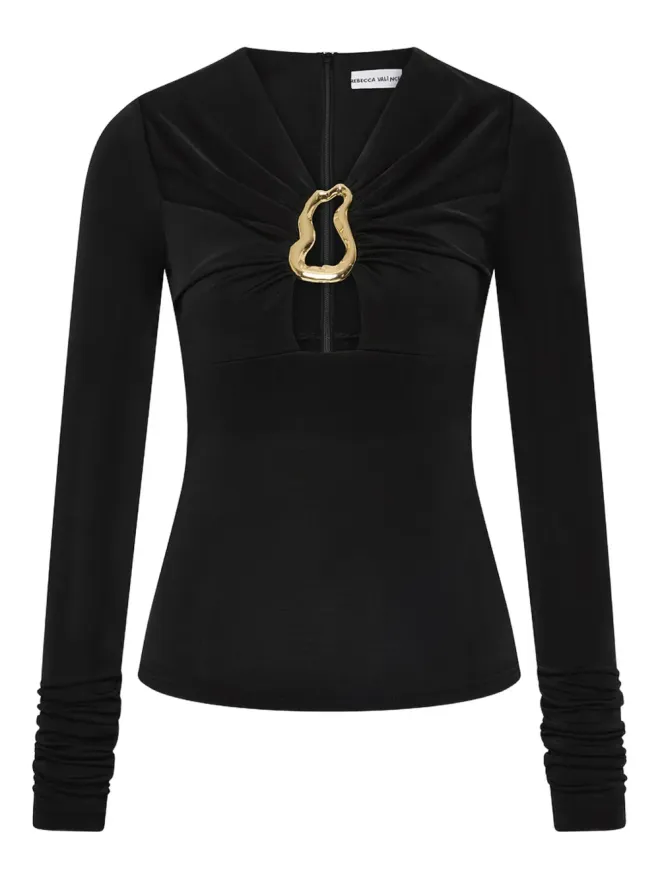 Rebecca Vallance Rebecca Vallance Mischa cutout clasp top - Blackの商品画像