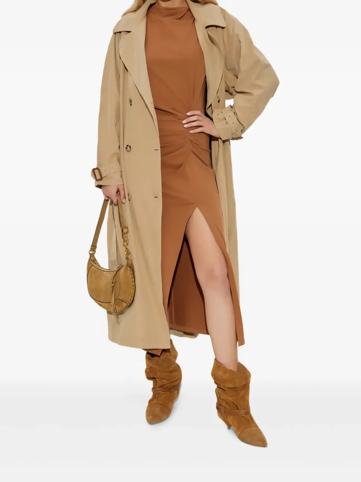 ISABEL MARANT Nadela サイドスプリット・ドレープ ミディドレス - 画像2