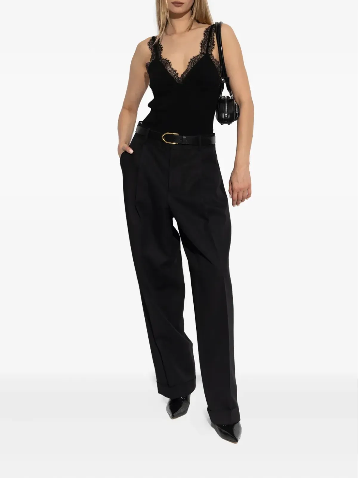 Blumarine レーストリムリブ編みトップ - 画像2