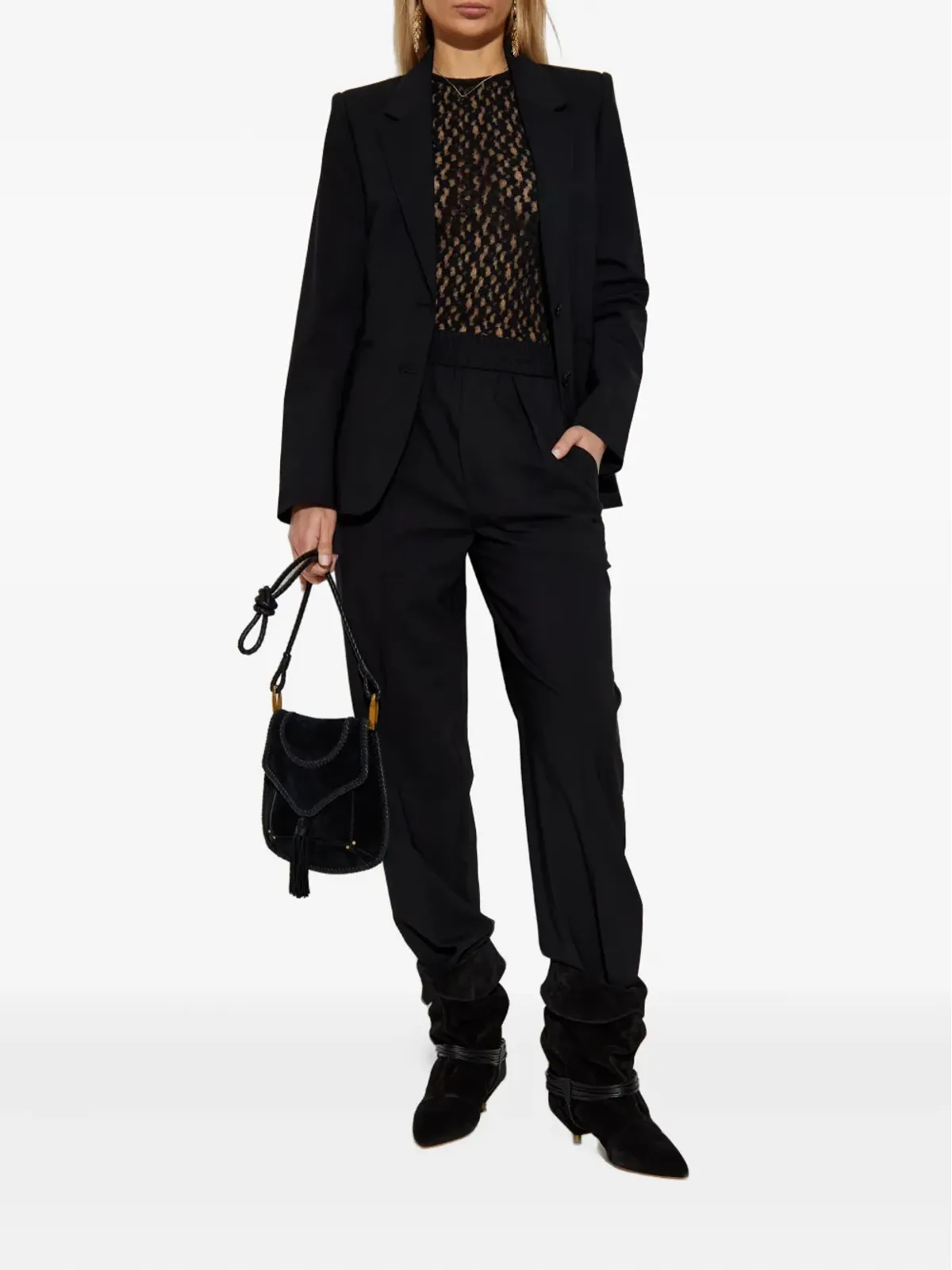 ISABEL MARANT バージンウール・ハイライズパンツ - ブラック - 画像2