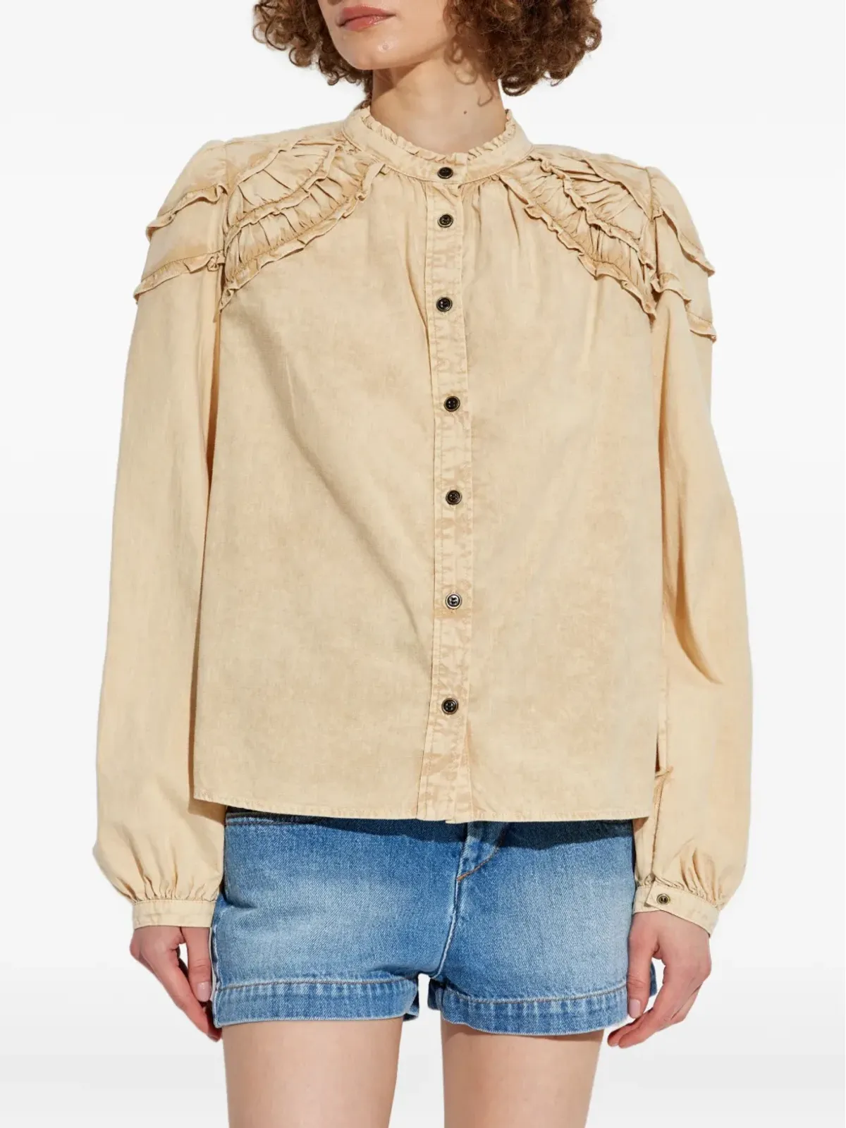MARANT ÉTOILE ラッフルドコットンシャツ - 画像3