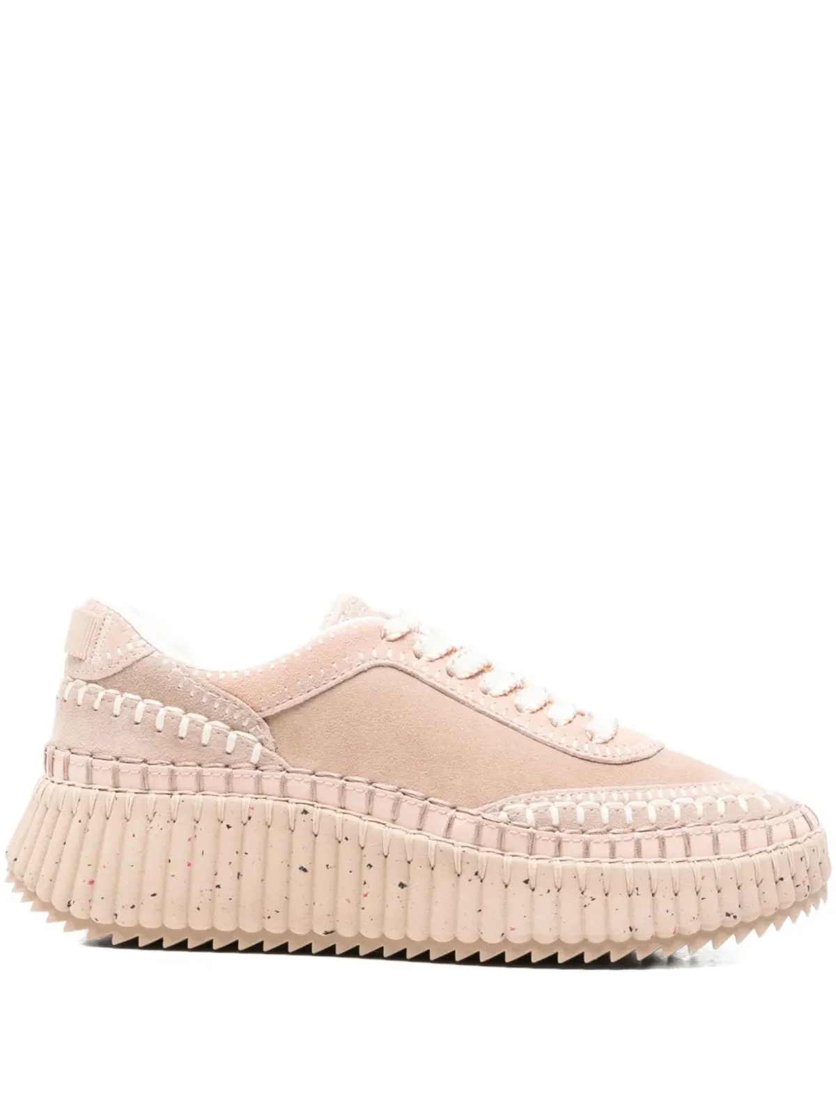 Chloé Nama テクスチャード レザー トリム プラットフォーム スニーカー - 画像1