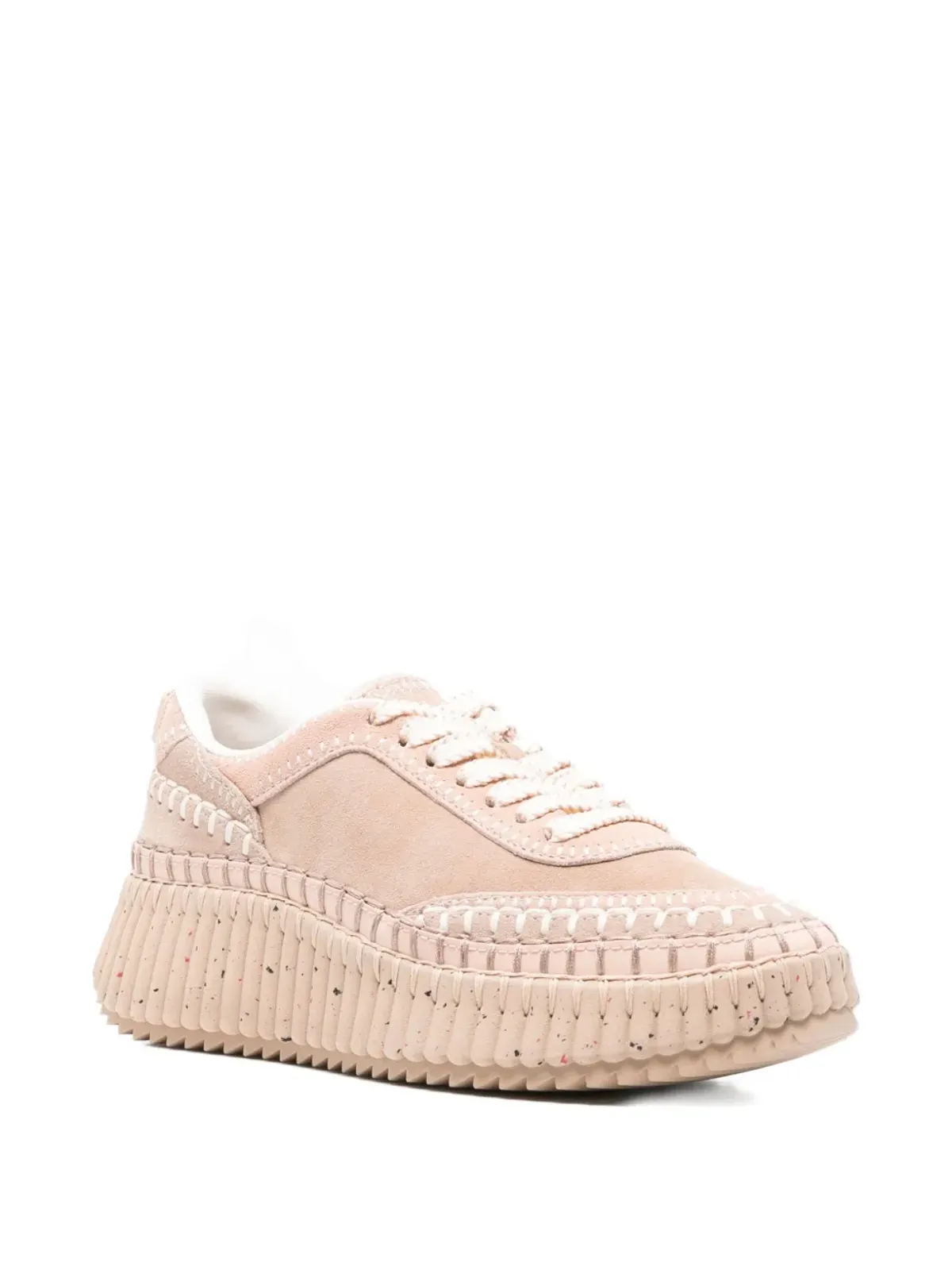 Chloé Nama テクスチャード レザー トリム プラットフォーム スニーカー - 画像2