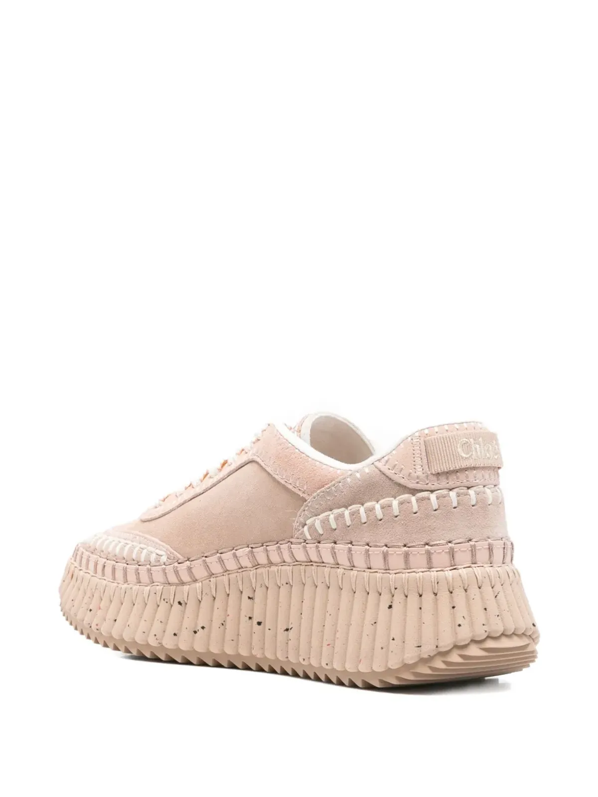 Chloé Nama テクスチャード レザー トリム プラットフォーム スニーカー - 画像3