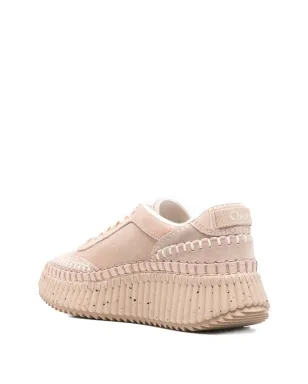 Chloé Nama テクスチャード レザー トリム プラットフォーム スニーカー - サムネイル3