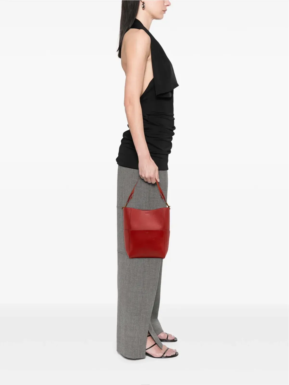 Celine Pre-Owned 2018年 レザー セウ・サングル バケットバッグ（レッド） - 画像2