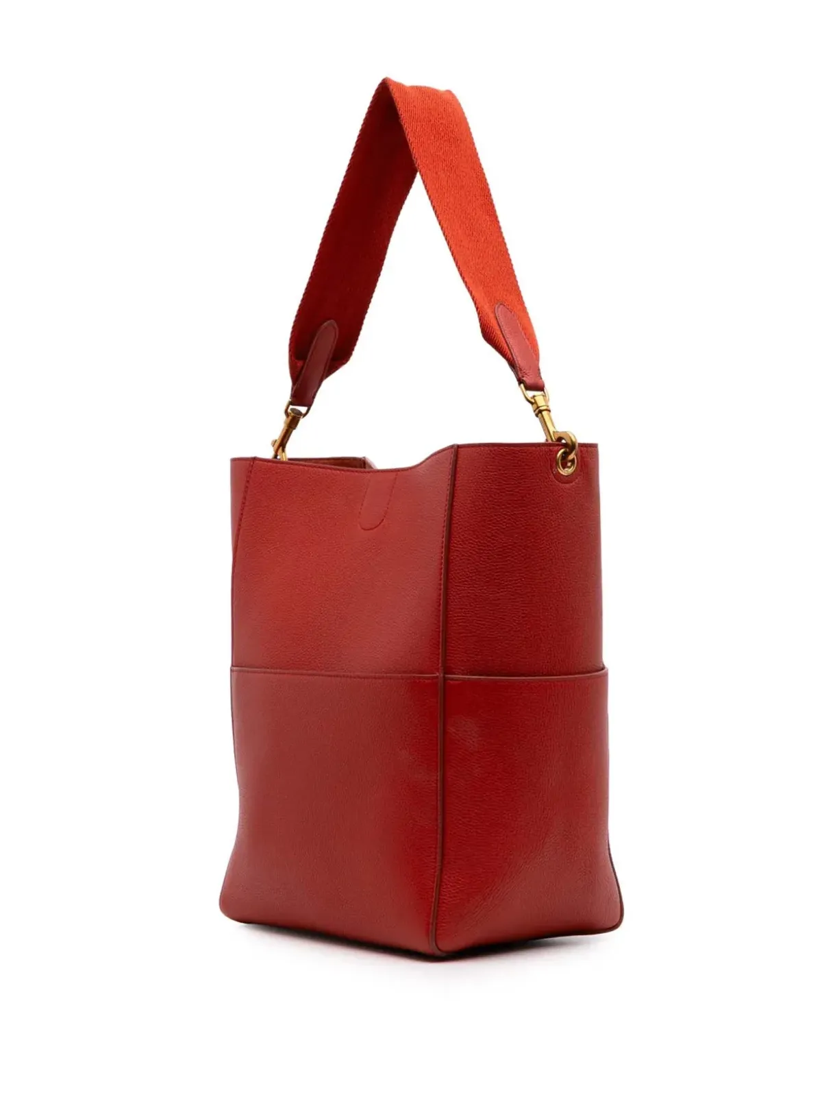Celine Pre-Owned 2018年 レザー セウ・サングル バケットバッグ（レッド） - 画像3