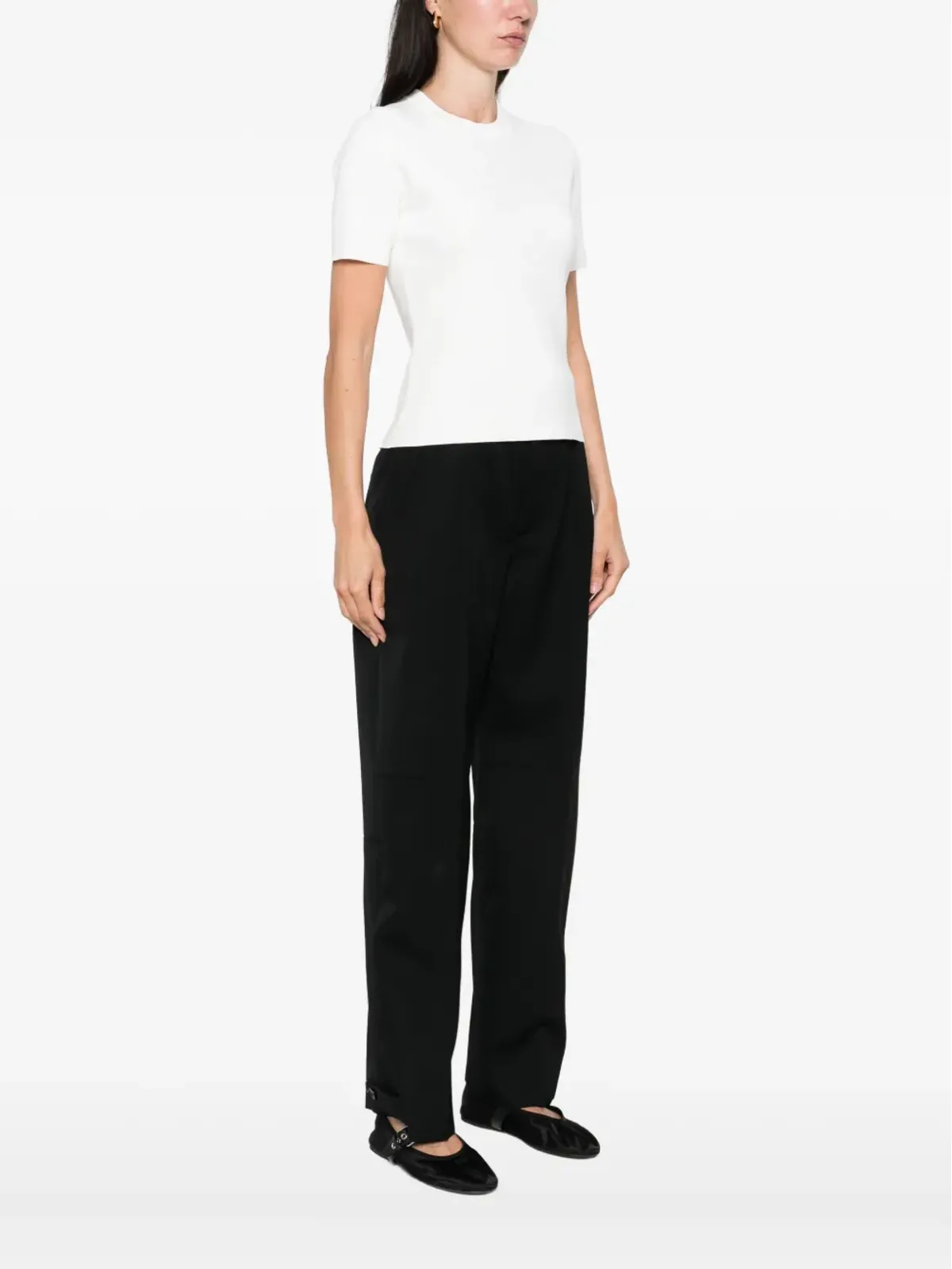 Max Mara リブ編みクルーネックTシャツ - 画像3
