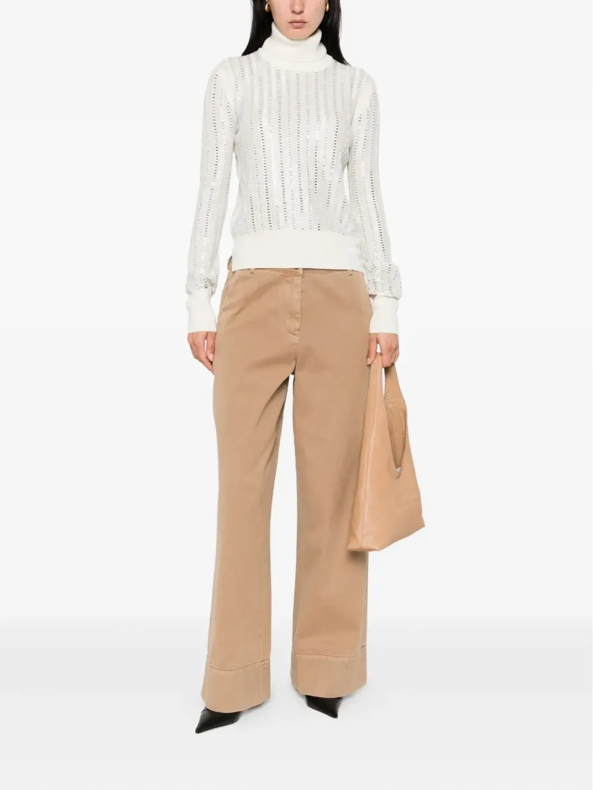 Ermanno Scervino ラインストーン付きタートルネックジャンパー - 画像2