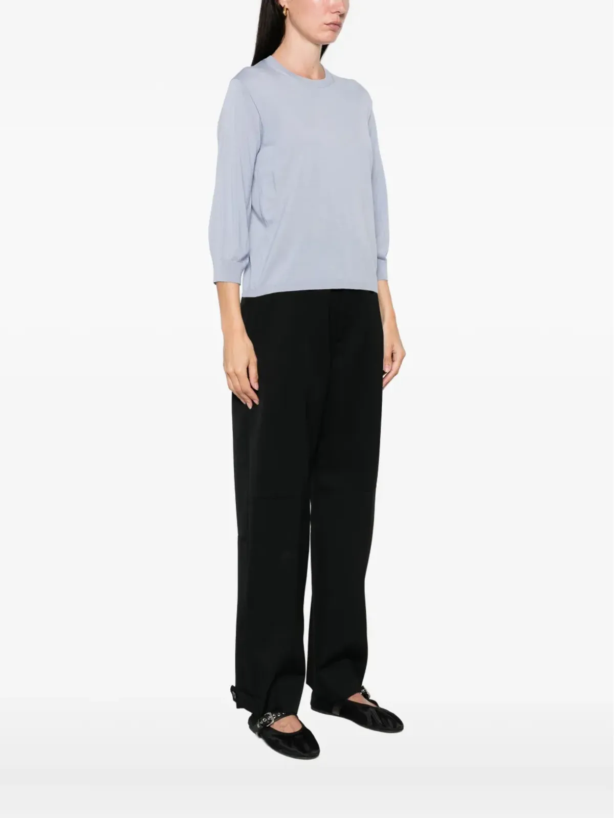 S Max Mara 丸首ウールトップ - 画像3