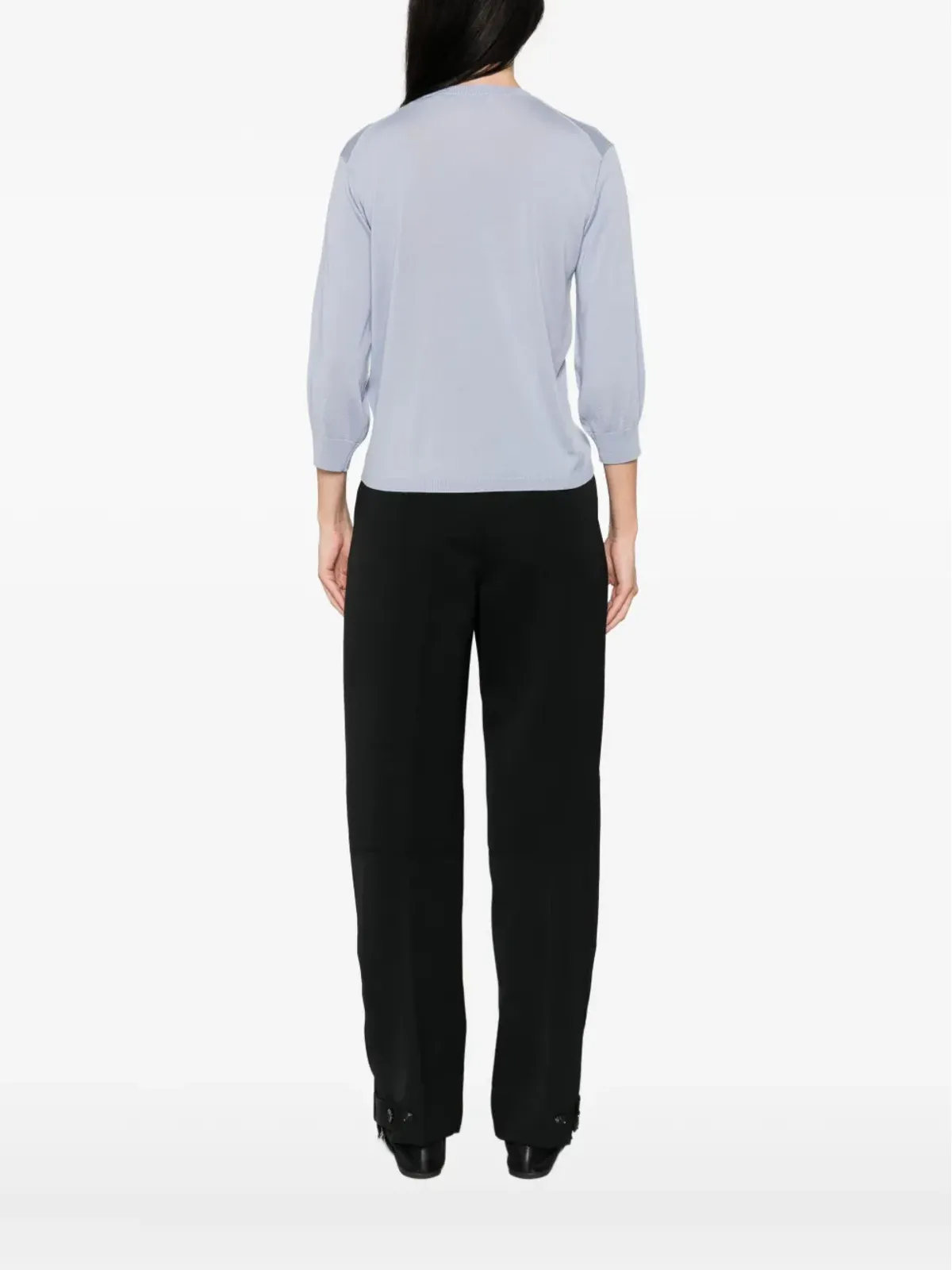 S Max Mara 丸首ウールトップ - 画像4