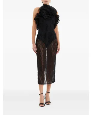 Rebecca Vallance Seraphina rose-embellished sheer dress - Black - サムネイル2