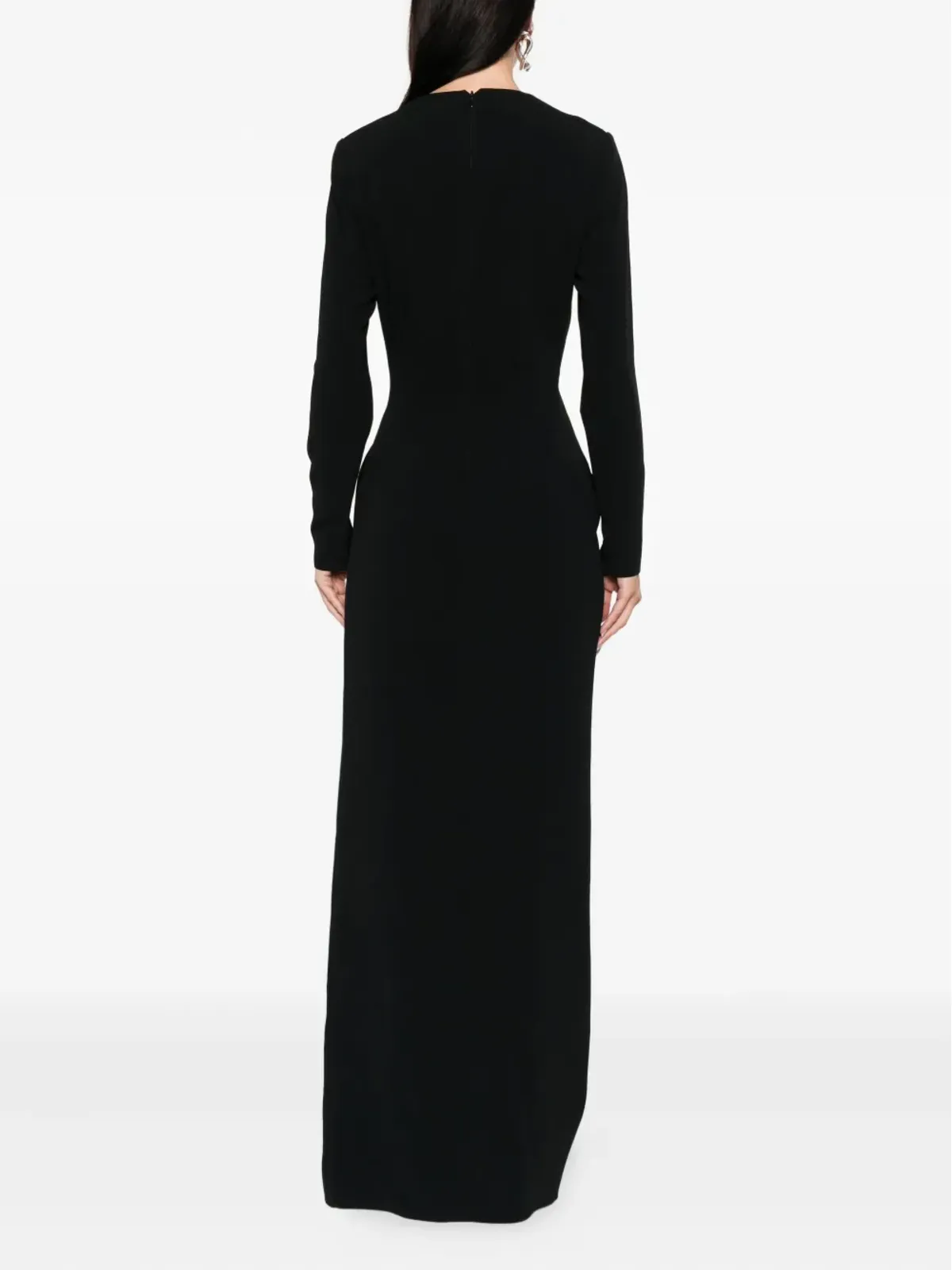Elie Saab クリスタル装飾のラップマキシイブニングドレス - ブラック - 画像4