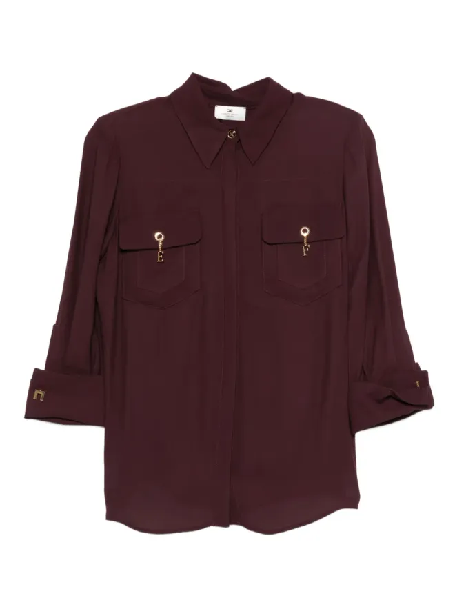 Elisabetta Franchi Elisabetta Franchi チャームディテール ポケットシャツ パープルの商品画像