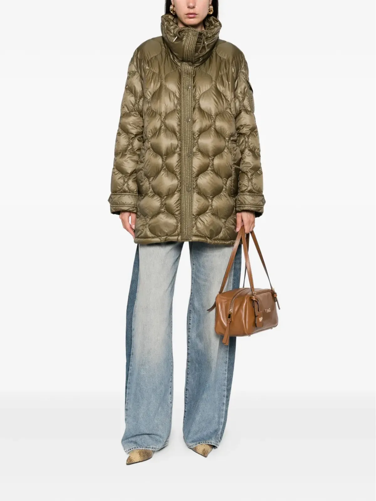 Moncler ロンビ キルテッド ハイネック ジャケット - 画像2