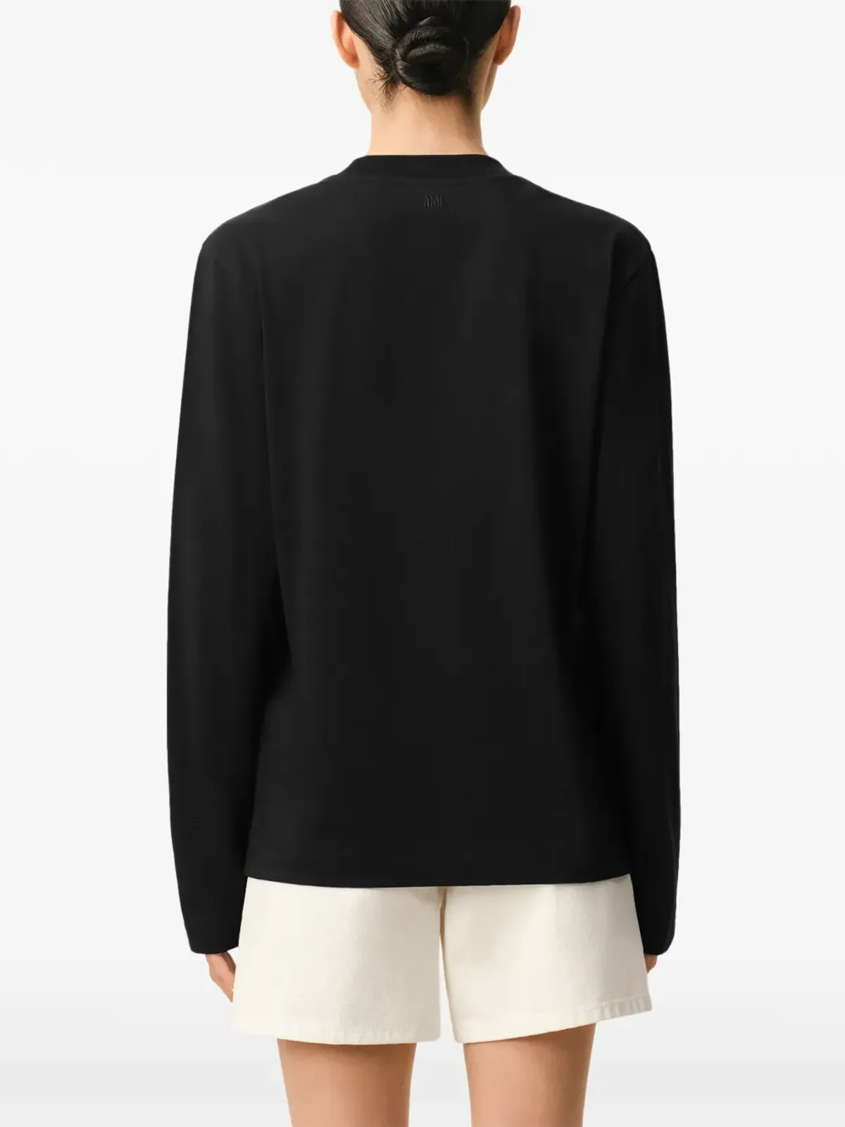 AMI Paris Ami De Coeur オーガニックコットン長袖Tシャツ - 画像5