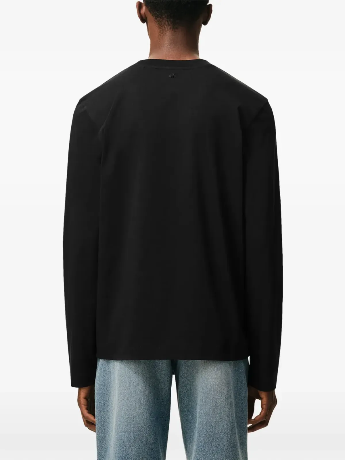 AMI Paris Ami De Coeur オーガニックコットン長袖Tシャツ - 画像4