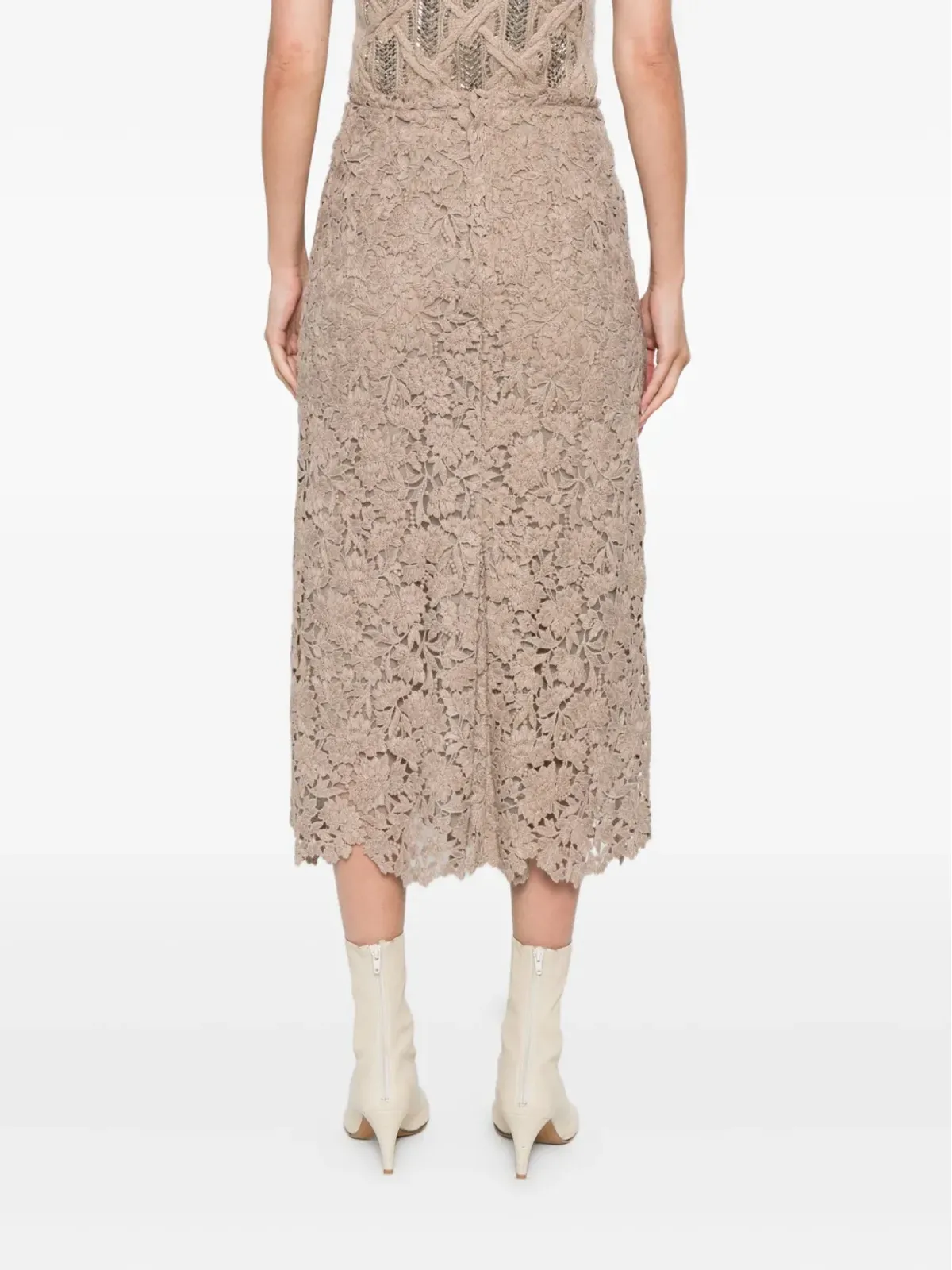 Ermanno Scervino 花柄レース ミディスカート - 画像4