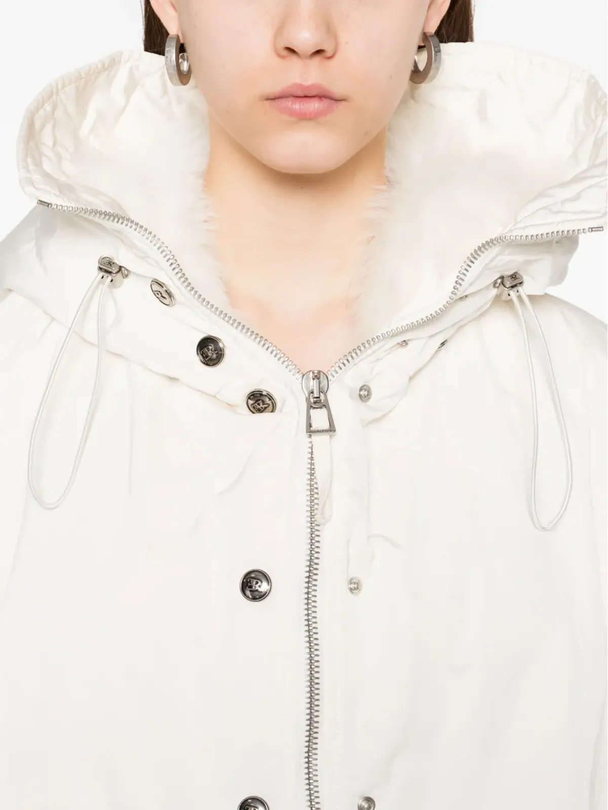 Ermanno Scervino ファー付きパファージャケット - 画像5