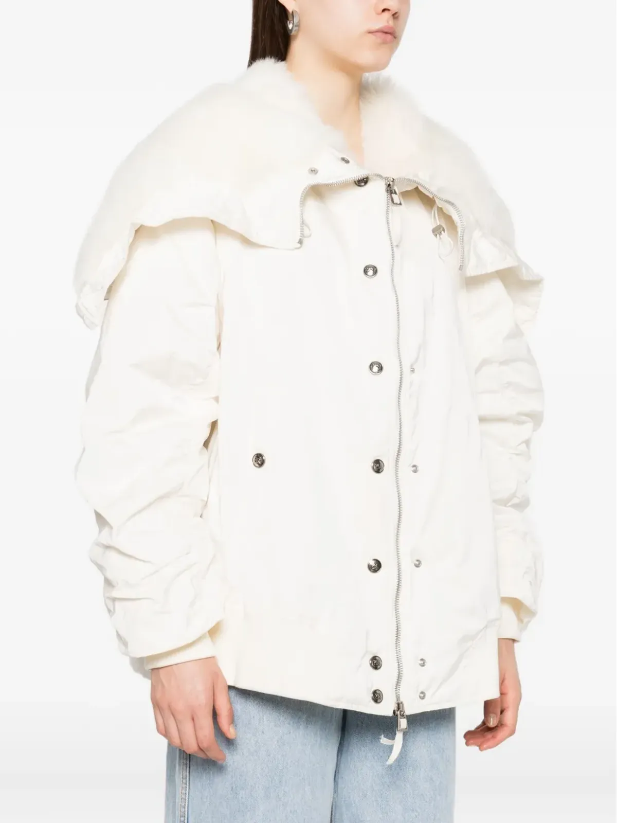 Ermanno Scervino ファー付きパファージャケット - 画像3